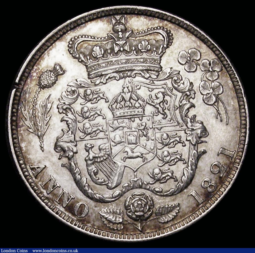 London Coins : A192 : Lot 1526 : Shilling 1821 ESC 1247, Bull 2396 EF with some contact marks obverse