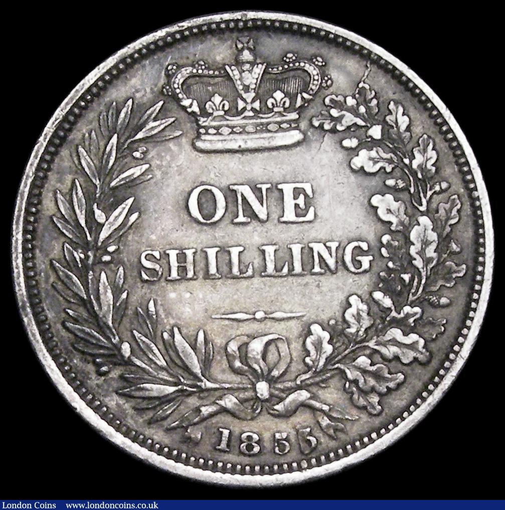 London Coins : A192 : Lot 1533 : Shilling 1855 ESC 1303, Bull 3006, VF