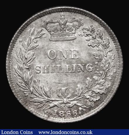 London Coins : A192 : Lot 1537 : Shilling 1866 ESC 1314 Die Number 58 nicely toned in an CGS Holder graded 82