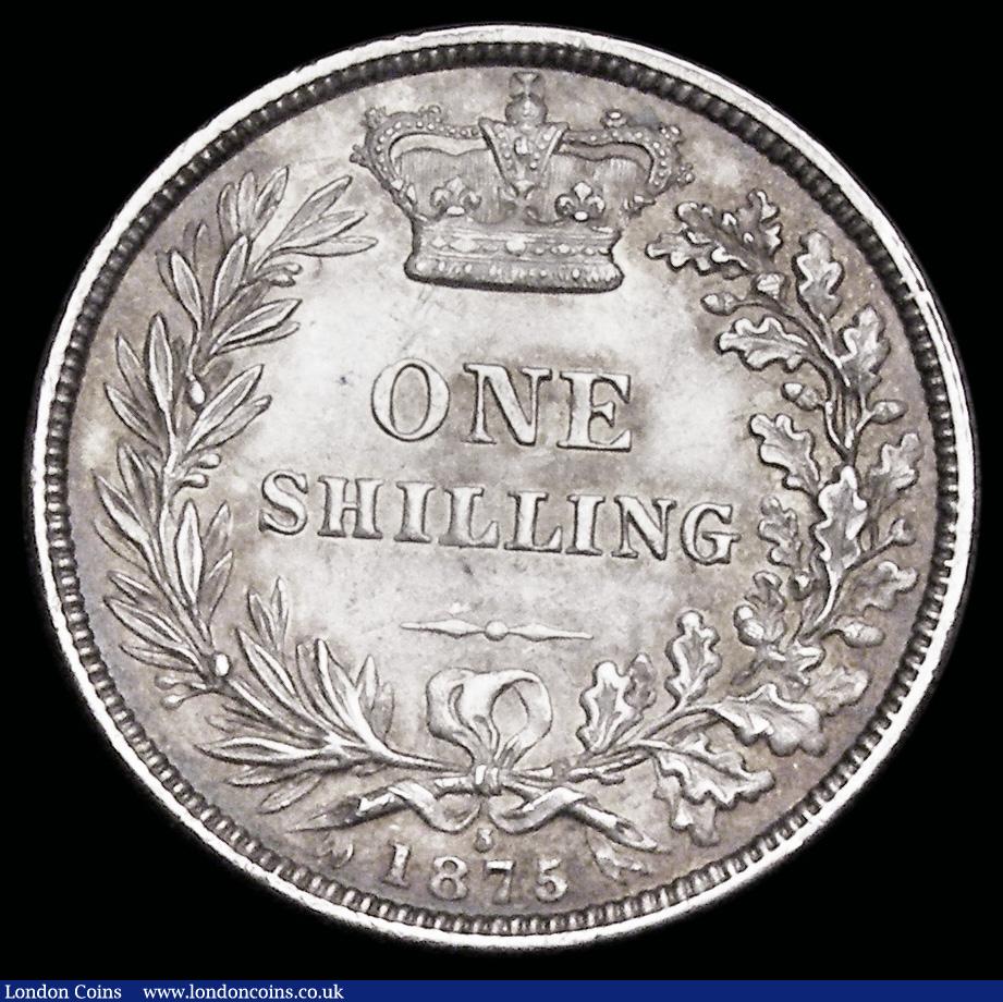 London Coins : A192 : Lot 1539 : Shilling 1875 ESC 1327, Bull 3042, Die Number 3 EF/UNC
