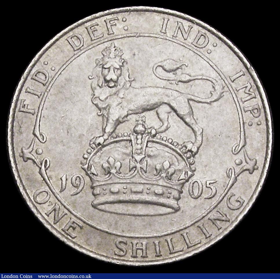 London Coins : A192 : Lot 1567 : Shilling 1905 ESC 1414, Bull 3591, Good VF