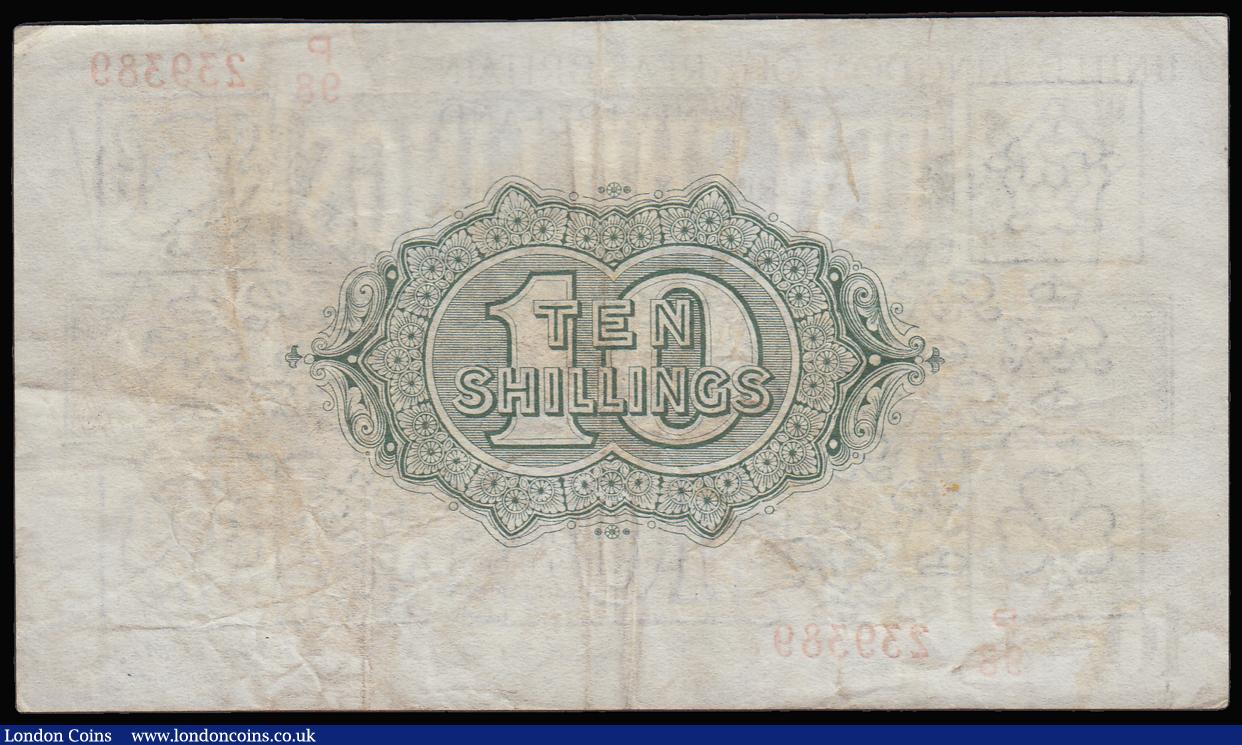 London Coins : A192 : Lot 16 : Ten Shillings Warren Fisher T30 issued 1922 P/98 239389, Good VF some dirt reverse