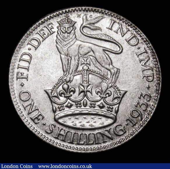 London Coins : A192 : Lot 1600 : Shilling 1933 ESC 1446 Choice UNC, slabbed and graded CGS 82