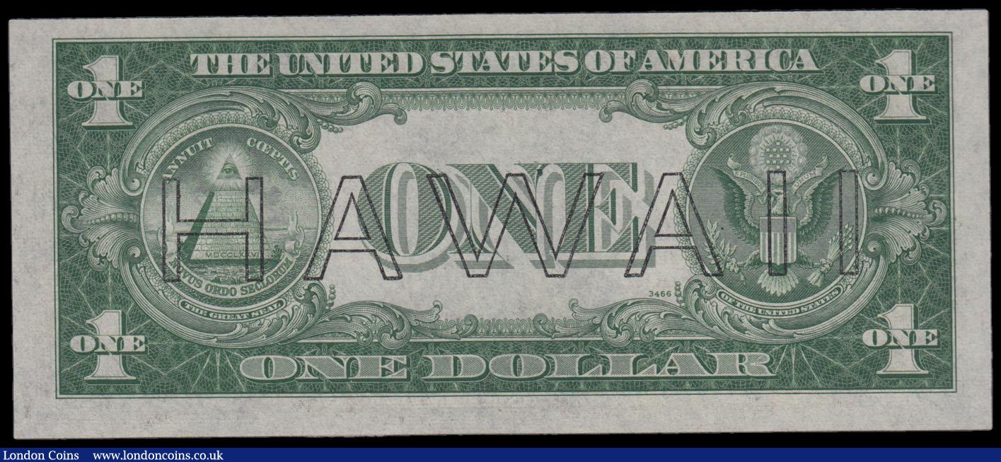 London Coins : A192 : Lot 163 : Hawaii 1 Dollar emergency issue of 1942 (overprint on USA 1935A Silver Certificate) series S--C, Pic...