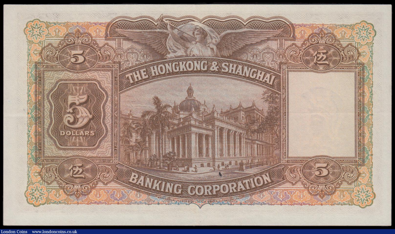 London Coins : A192 : Lot 165 : Hong Kong, The Hong Kong & Shanghai Banking Corporation 5 Dollars dated 30th March 1946 S/N V794...