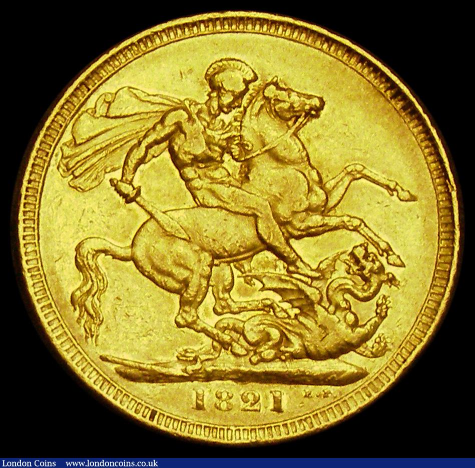 London Coins : A192 : Lot 1684 : Sovereign 1821 Marsh 5 VF/GVF small rim bruise below the portrait