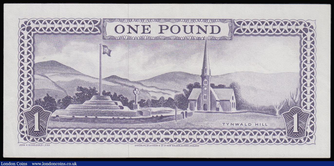 London Coins : A192 : Lot 172 : Isle of Man 1 Pound Pick 25b (BY IM31b; IOMPM M505) ND 1970 signature Stallard serial number C 67732...