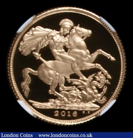 London Coins : A192 : Lot 1775 : Sovereign 2016 James Butler portrait S.SC10 Gold Proof in an NGC holder 'One of the First 500 S...