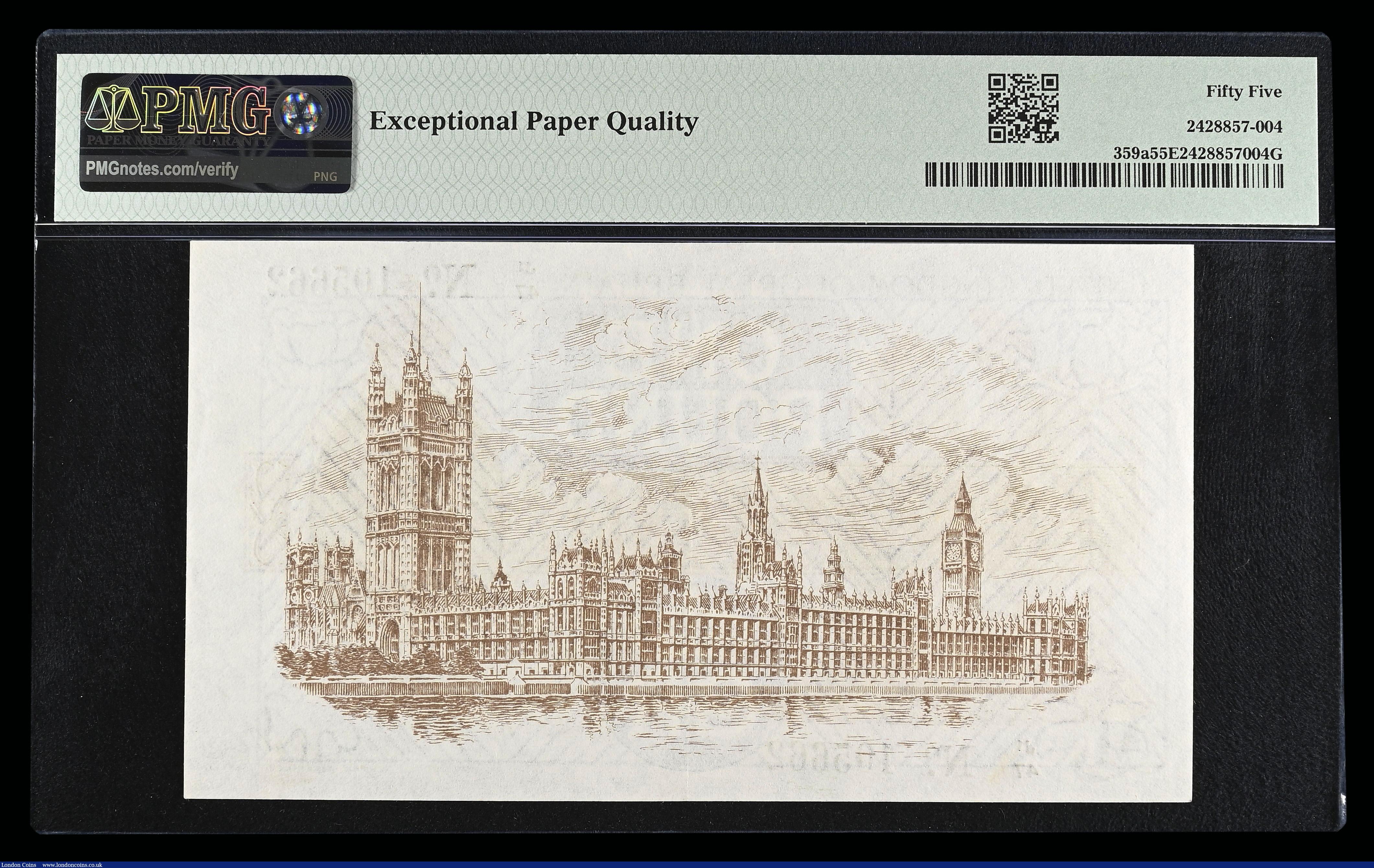 London Coins : A192 : Lot 18 : One Pound Warren Fisher T31 issued 1923 series J1/47 105662, Round Dot under No About Uncirculated P...