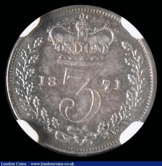 London Coins : A192 : Lot 1811 : Threepence 1871 ESC 2077 NGC MS64 rare in this high grade