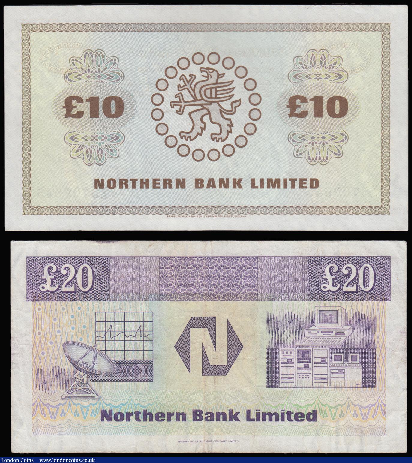 London Coins : A192 : Lot 183 : Northern Ireland (2) Northern Bank Limited 10 Pounds Pick 189e (BY NI.624e; PMI NR99) signature John...