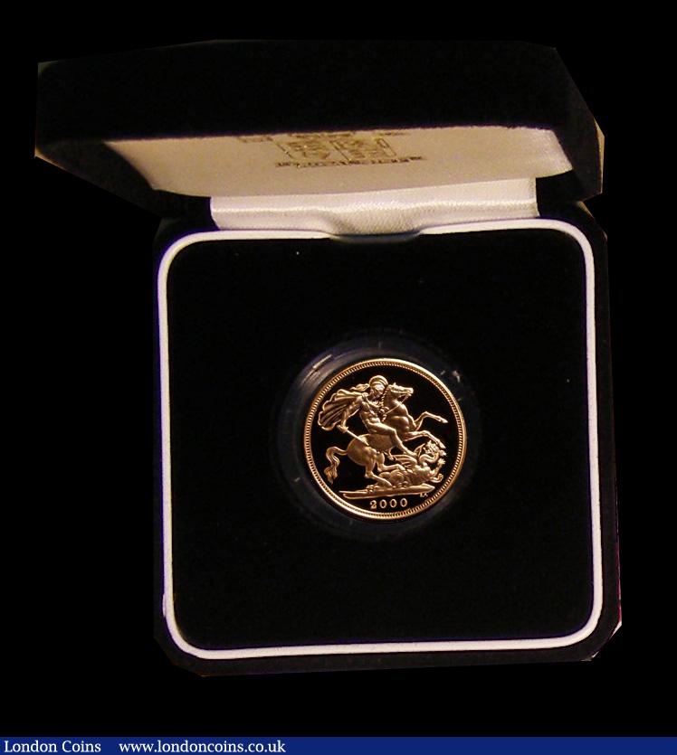 London Coins : A192 : Lot 309 : Sovereign 2000 Proof FDC cased as issued with certificate