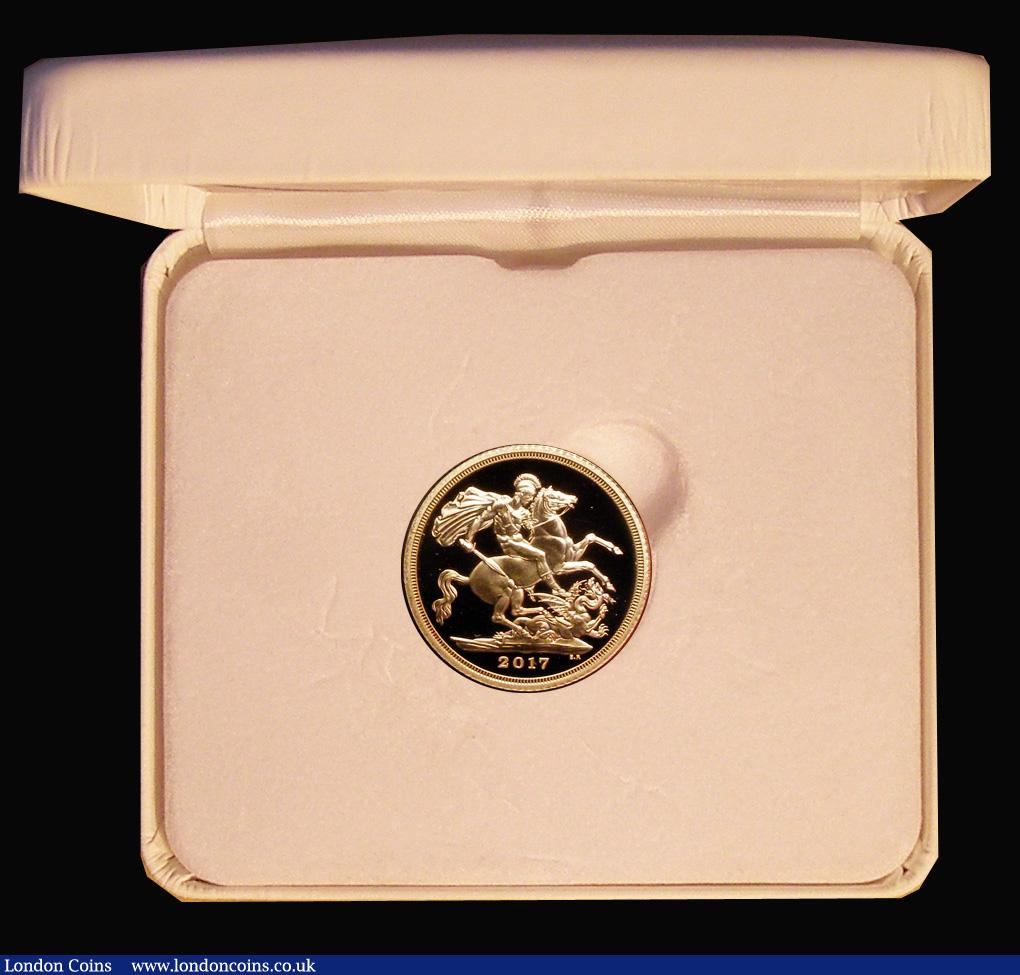 London Coins : A192 : Lot 319 : Sovereign 2017 Queen Elizabeth II Sapphire Jubilee, struck on the day 6/2/2017 S.SC9, S.SSD8, UNC an...