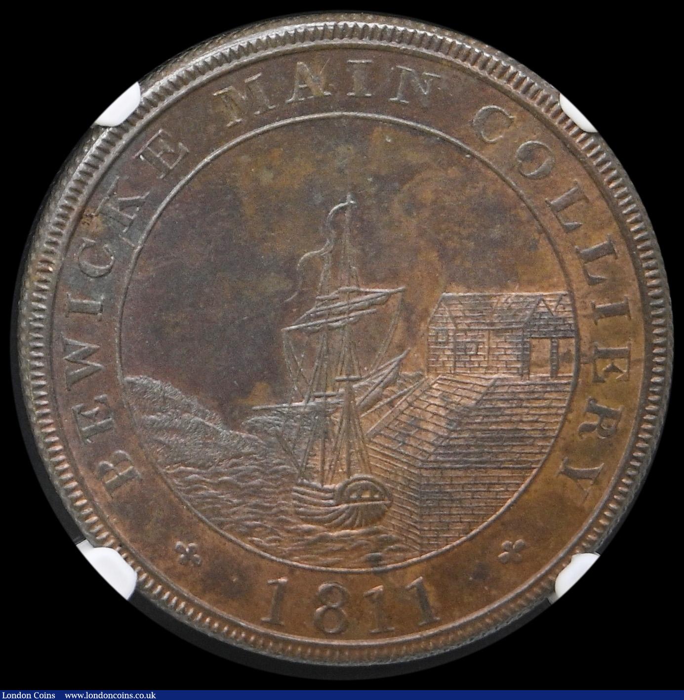 London Coins : A192 : Lot 379 : Penny 1811 Bewicke Main Colliery Newcastle on Tyne W885 Choice Unc with some subdued lustre and grad...