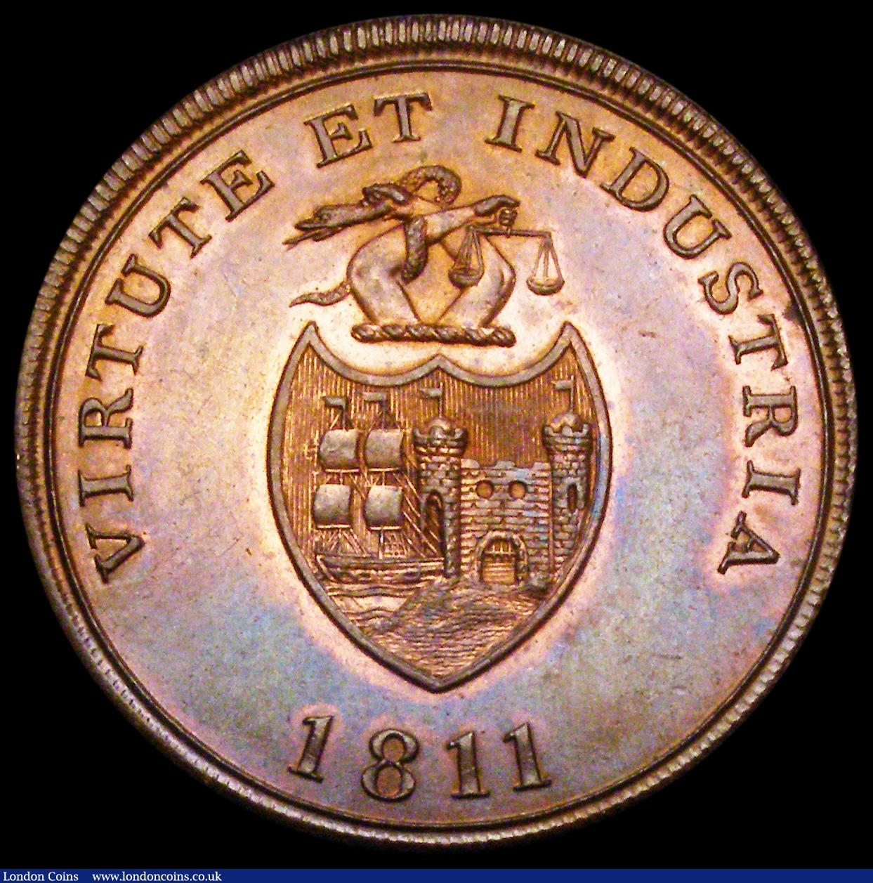 London Coins : A192 : Lot 380 : Penny 1811 Bristol Brass and Copper Company VIRTUTE ET INDUSTRIA W441 AU