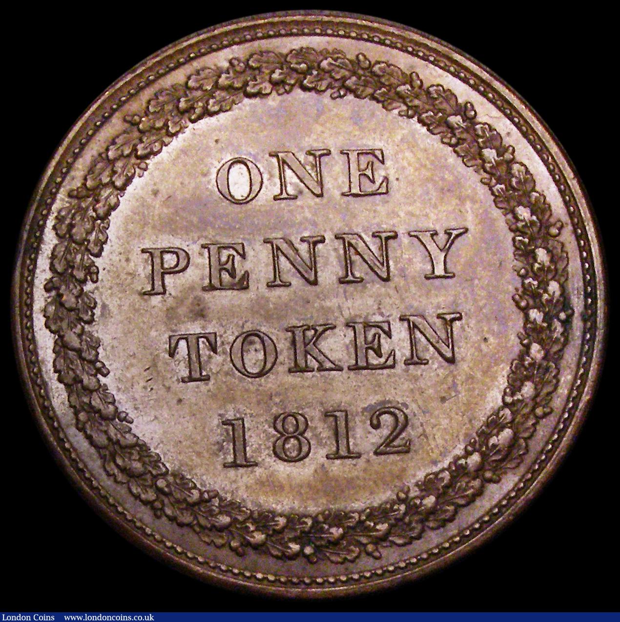 London Coins : A192 : Lot 386 : Penny 1812 T. Birkenshaw Doncaster Unc Bronzed Proof finish W720 and rare