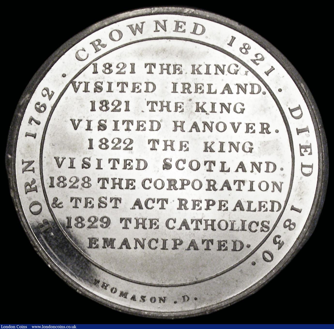 London Coins : A192 : Lot 411 : Death of George IV 1830 40mm diameter in White Metal by E. Thomason after J. Dassier and by J. Marri...