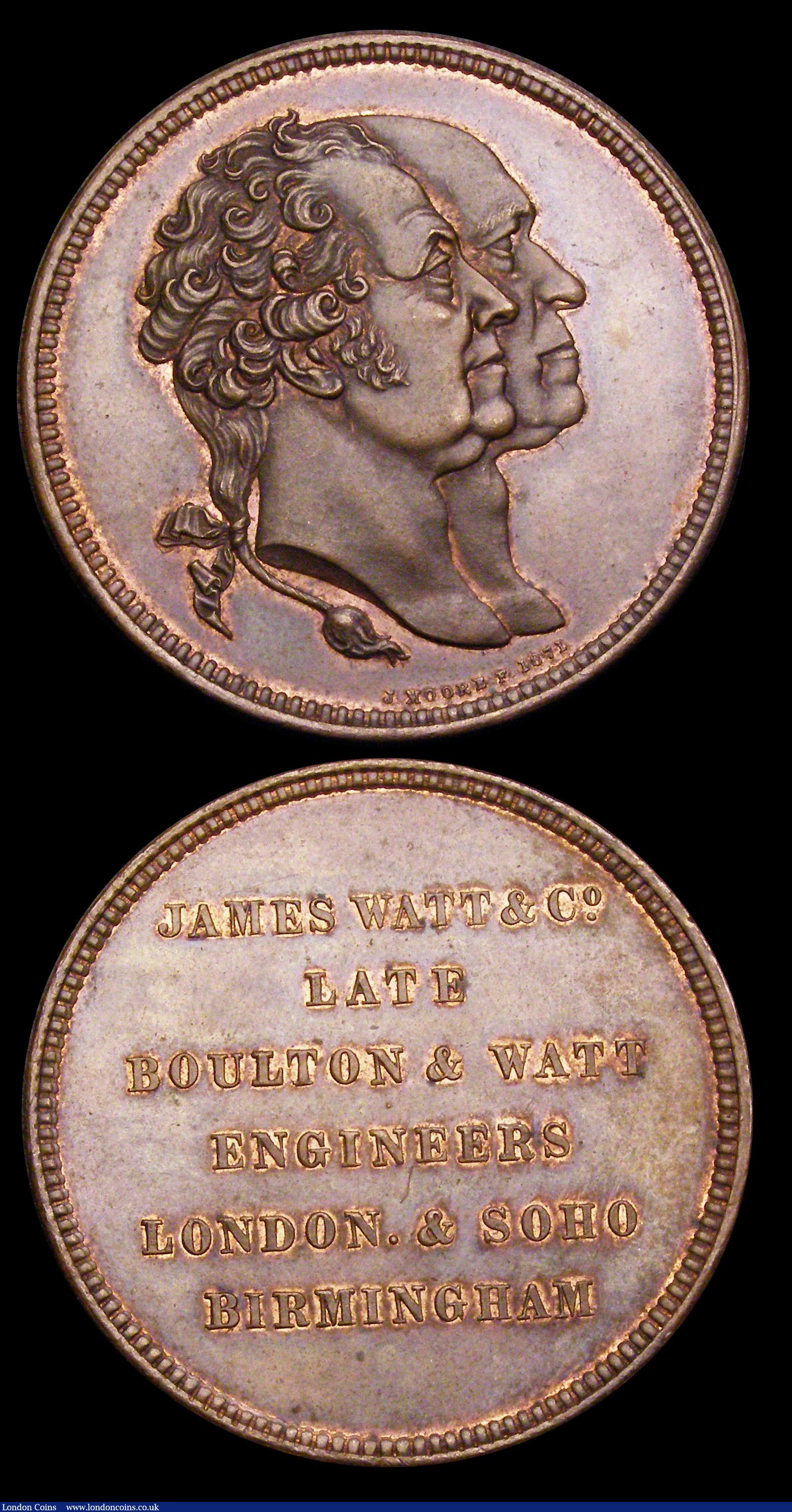 London Coins : A192 : Lot 421 : James Watt & Co. Late Boulton and Watt Engineers London & Soho Birmingham copper 39mm right ...