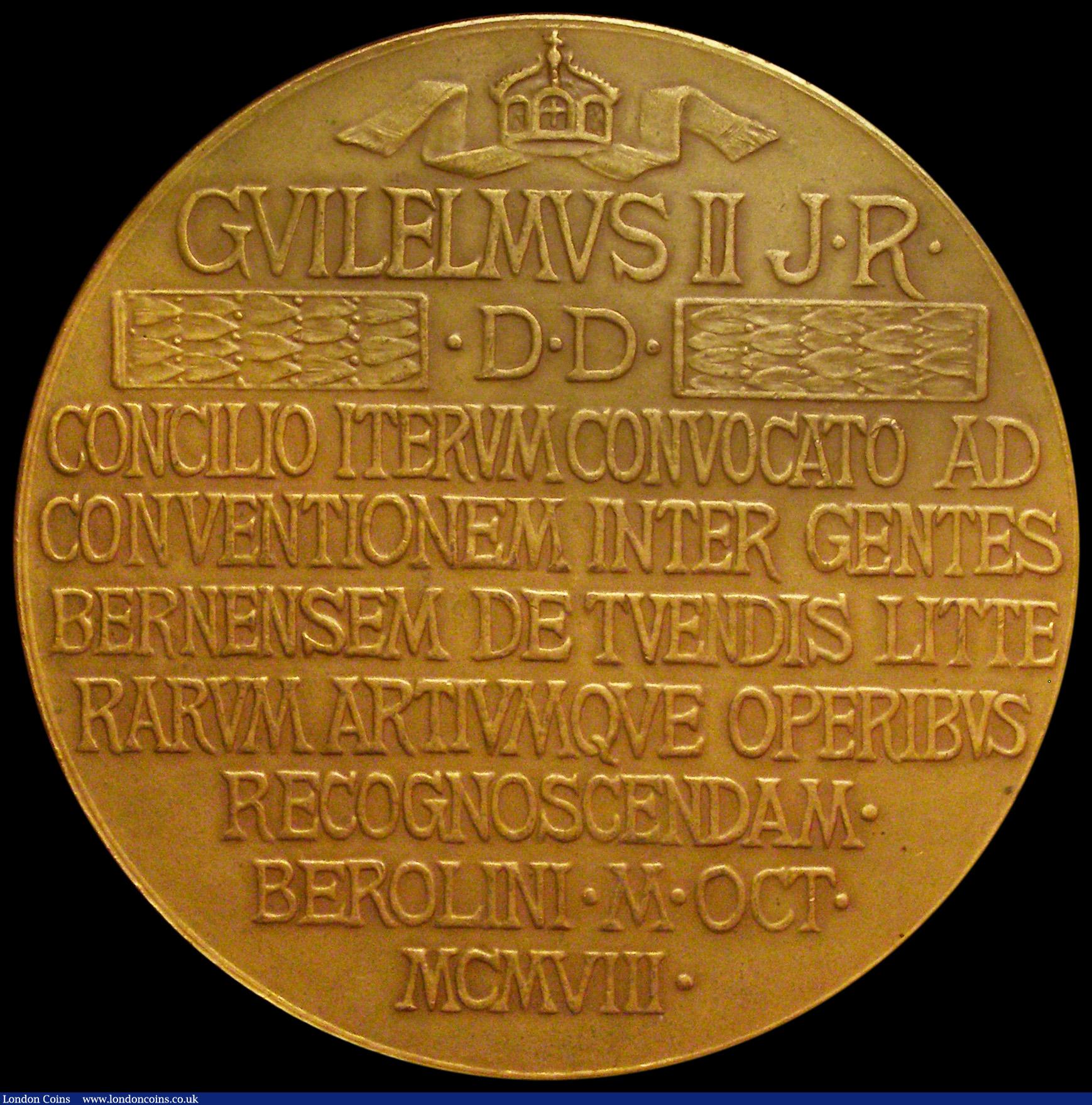 London Coins : A192 : Lot 441 : Germany, Bern Convention Revision Berlin 1908 brass, 64mm diameter, weight 92 grams, has Germania st...