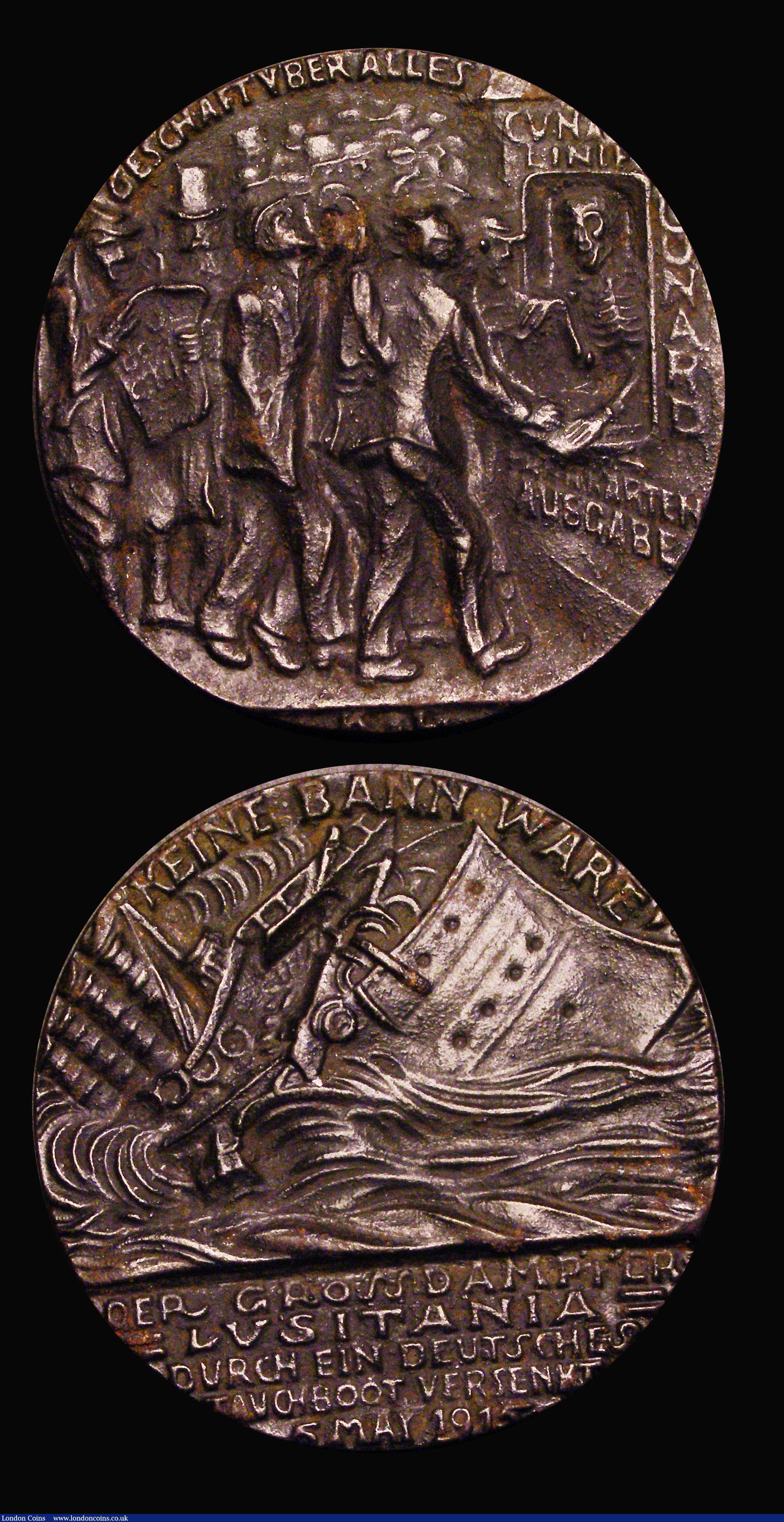 London Coins : A192 : Lot 445 : General Strike, Service Medal 1926  51mm diameter in bronze by E. Gillick Obverse Helmeted figure of...