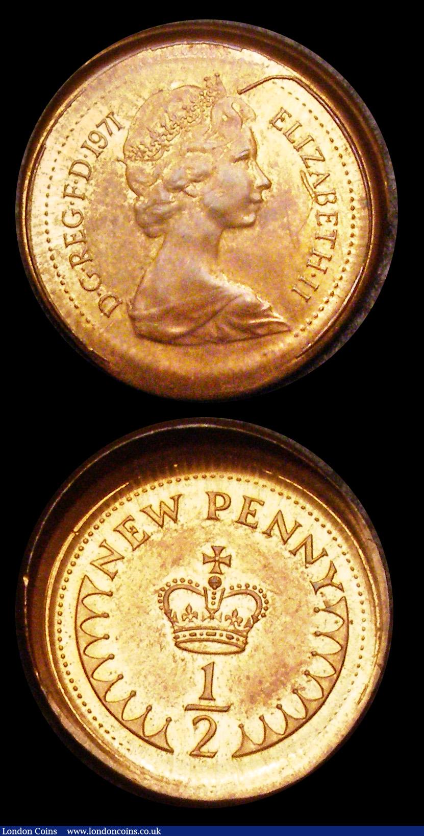 London Coins : A192 : Lot 495 : Mint Errors UK 1971 Decimals (2) Penny on the left side of the reverse a second striking with the le...