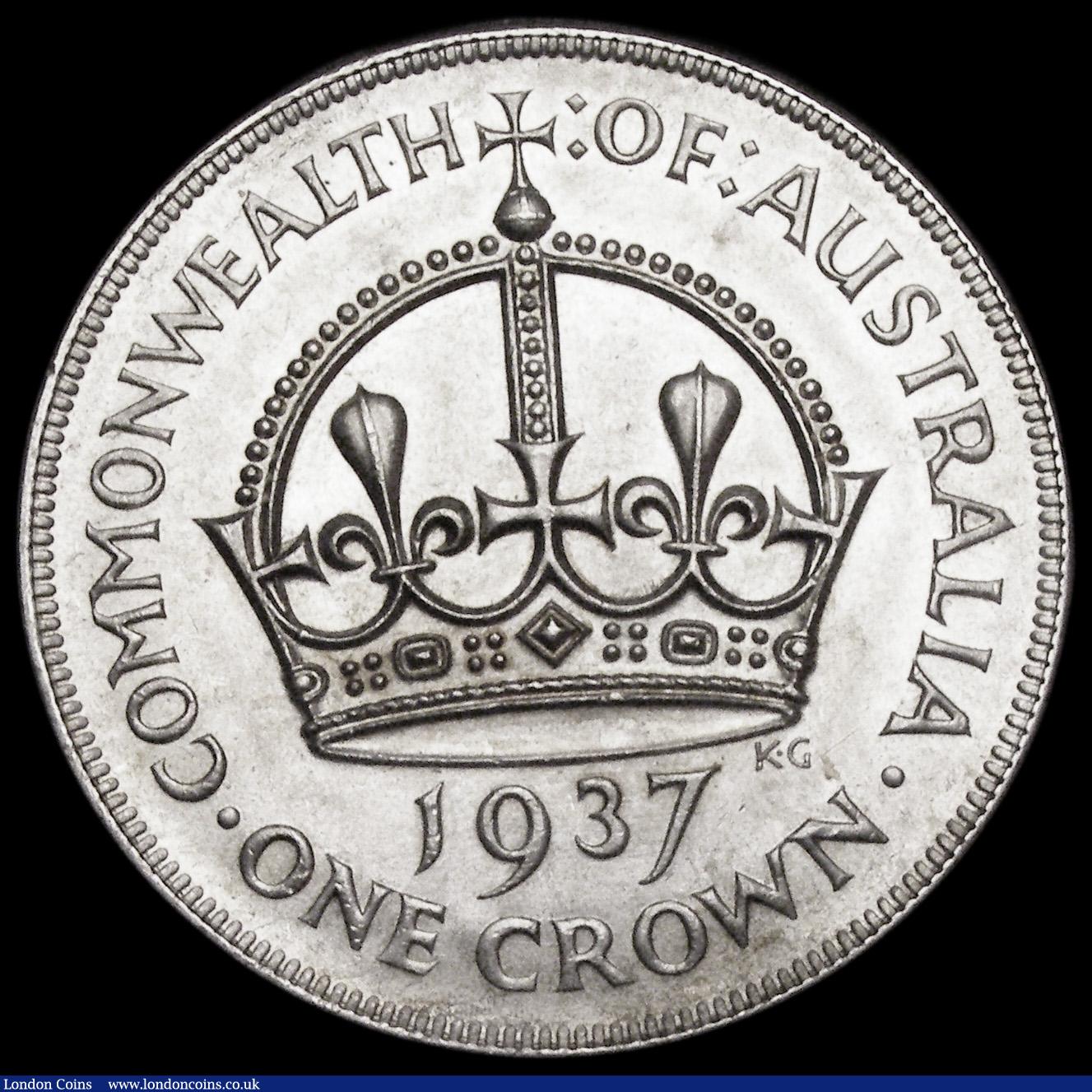 London Coins : A192 : Lot 500 : Australia Crown 1937 KM#34 GEF/UNC