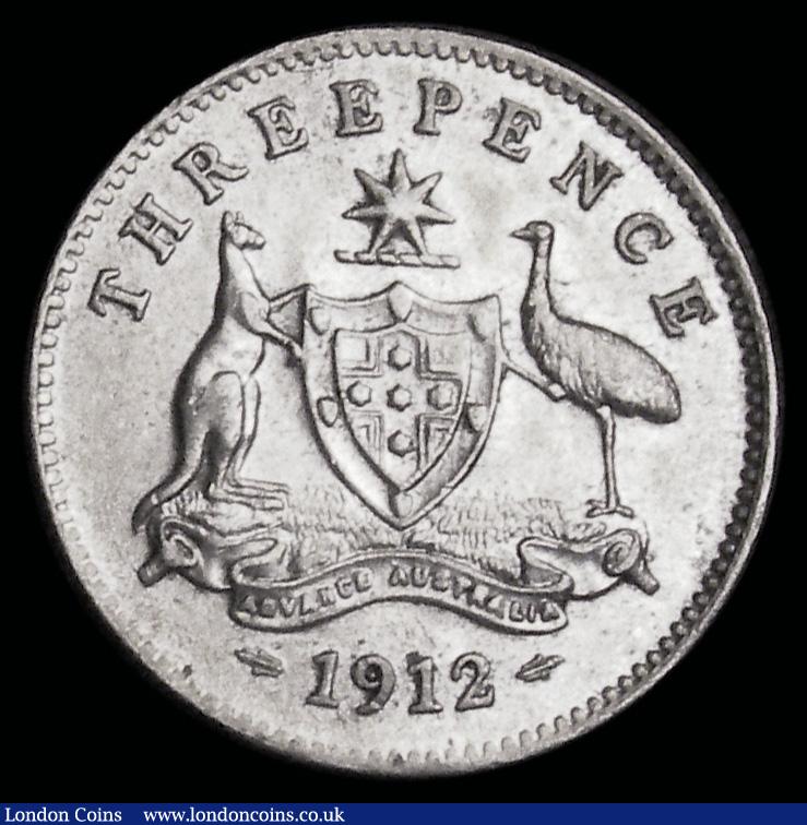 London Coins : A192 : Lot 523 : Australia Threepence 1912 KM#24 EF with some grey toning obverse
