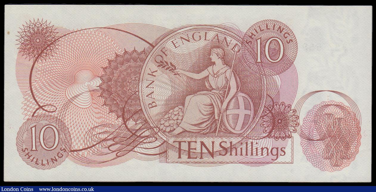 London Coins : A192 : Lot 58 : Ten Shillings Fforde B309 issued 1967 last run 99Z 559792, AU-UNC a seldom offered type
