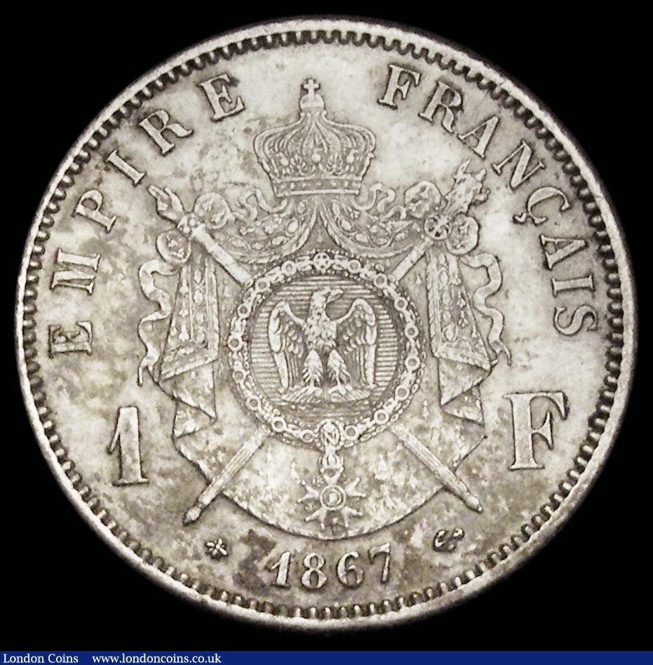 London Coins : A192 : Lot 586 : France 1 Franc 1867A AU