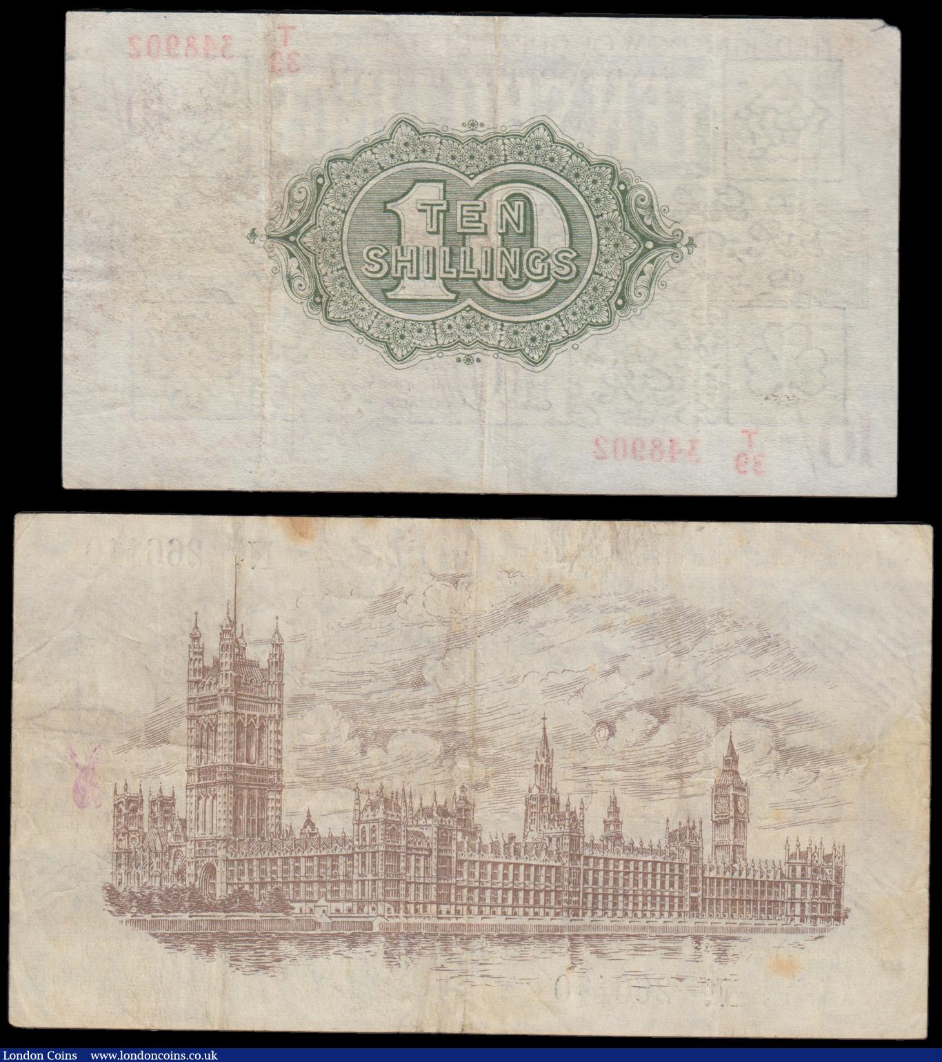 London Coins : A192 : Lot 6 : One Pound Warren Fisher T24 issued 1919 first series K/47 266110 VF with some staining along with al...