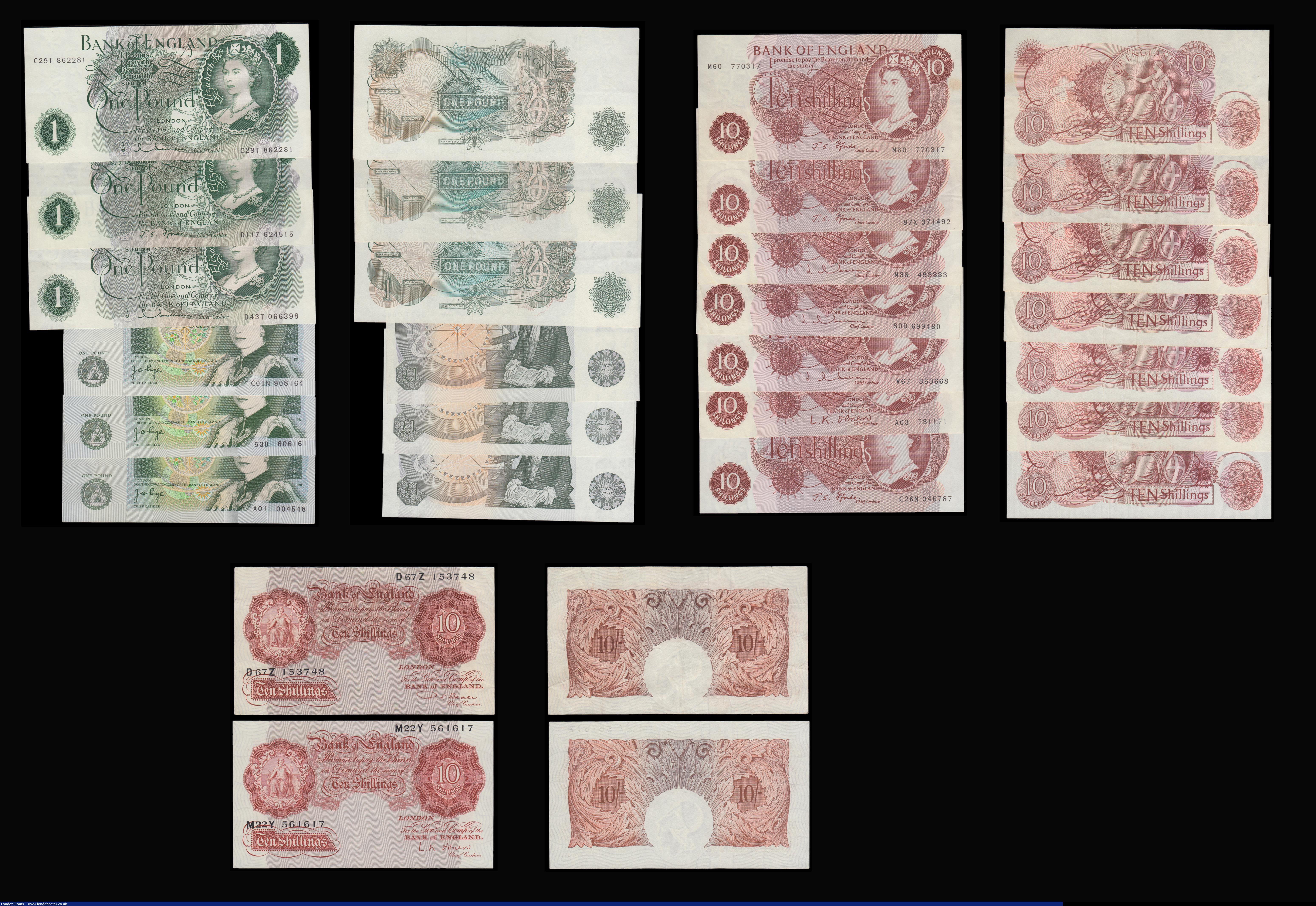 London Coins : A192 : Lot 64 : One Pound Beale B268 EF, B269 replacement S50S VF, O'Brien Britannia B273 AU, B274 replacement ...