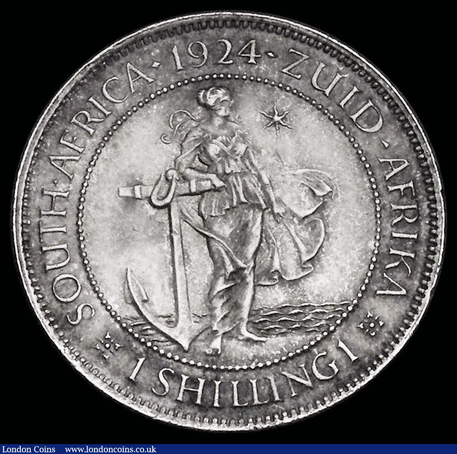 London Coins : A192 : Lot 720 : South Africa Shilling 1924 KM#17.1 UNC with minor cabinet friction, enhanced by an attractive and co...