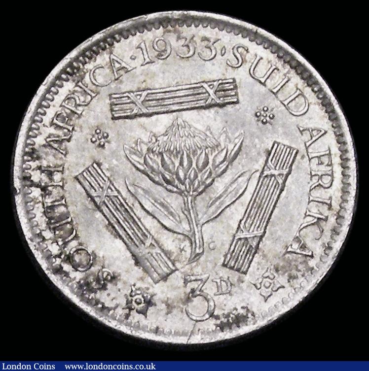 London Coins : A192 : Lot 722 : South Africa Threepence 1933 KM#15.2 UNC or near so and toned