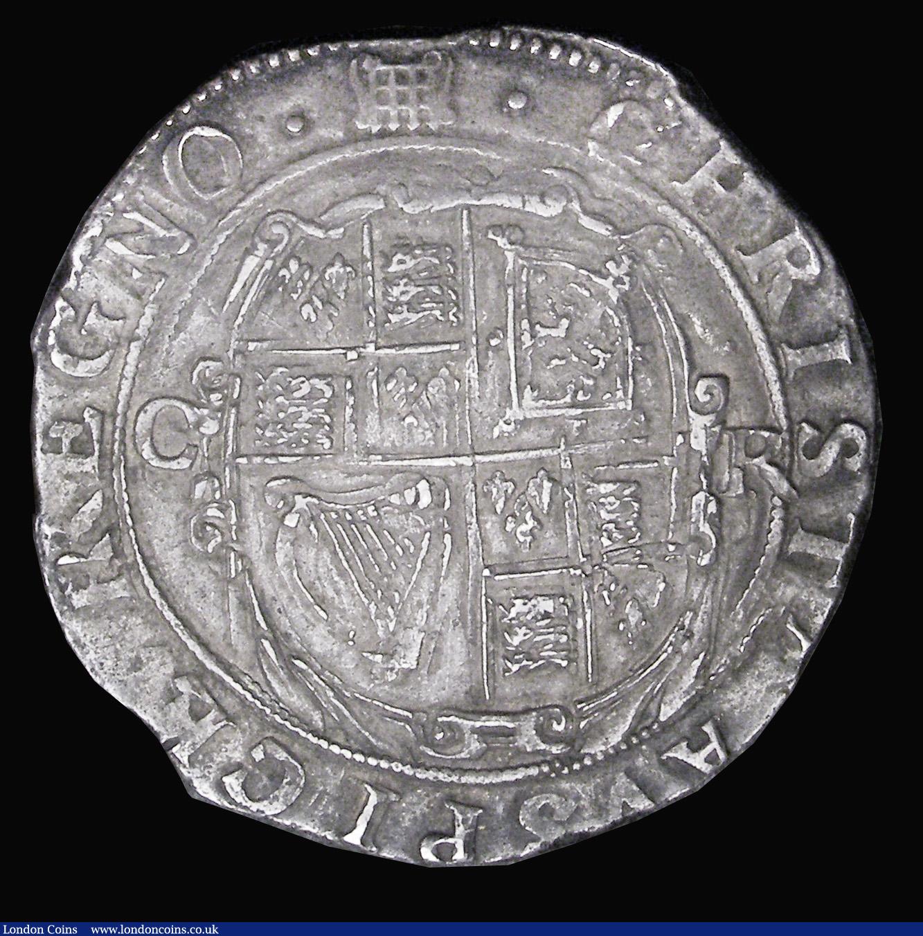 London Coins : A192 : Lot 835 : Halfcrown Charles I Tower Mint under King S2771 MM portcullis Good VF