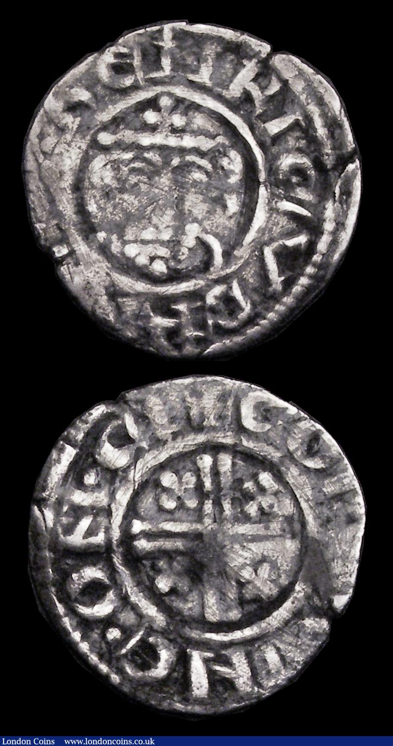 London Coins : A192 : Lot 844 : Halfgroat Henry VIII Canterbury Mint Archbishop Warham with WA beside the shield S.2343 mintmark Cro...