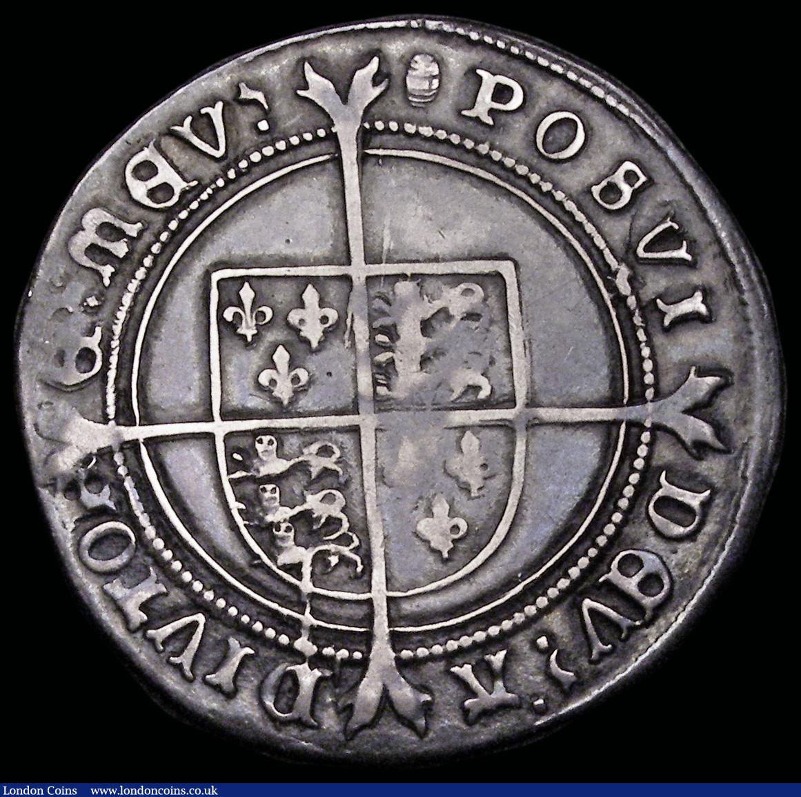 London Coins : A192 : Lot 868 : Shilling Edward VI Fine Silver Issue S.2482 mintmark Tun, 5.73 grams, Fine 