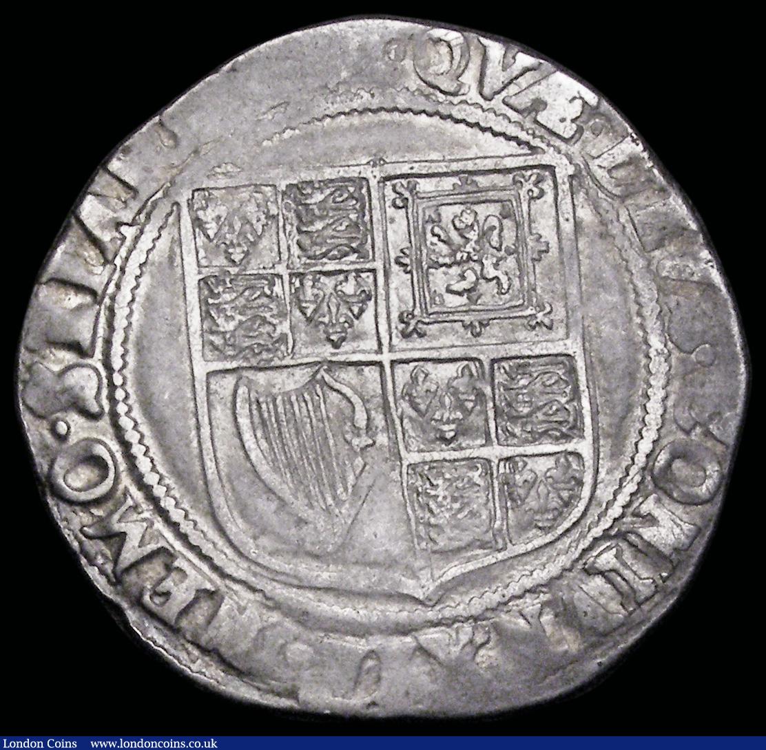 London Coins : A192 : Lot 874 : Shilling James I Second Coinage 1604-19, mintmark Grapes about Fine or better the reverse shield bol...