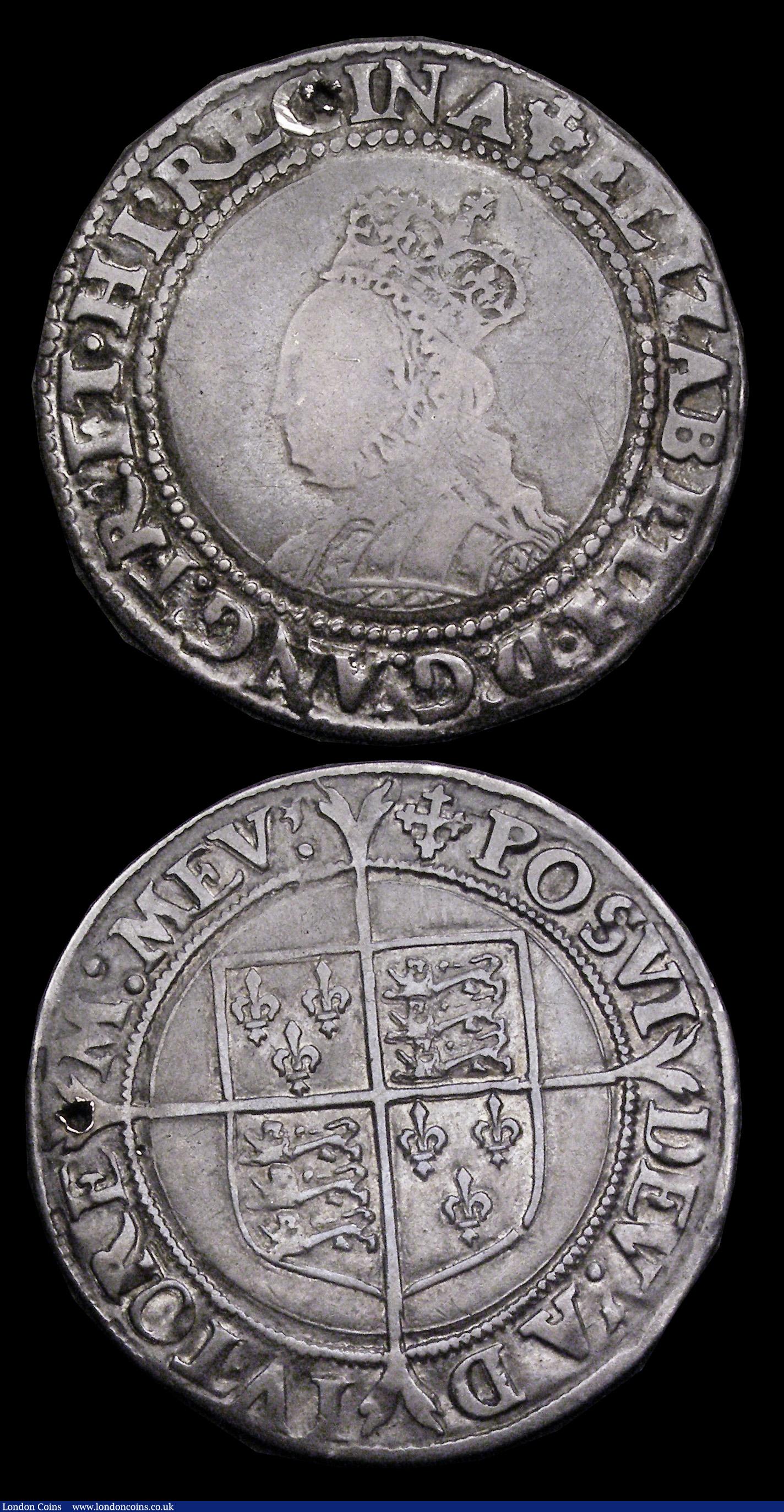 London Coins : A192 : Lot 881 : Shillings (2) Edward VI facing portrait and Elizabeth I 2nd issue cross crosslet both nicely toned F...