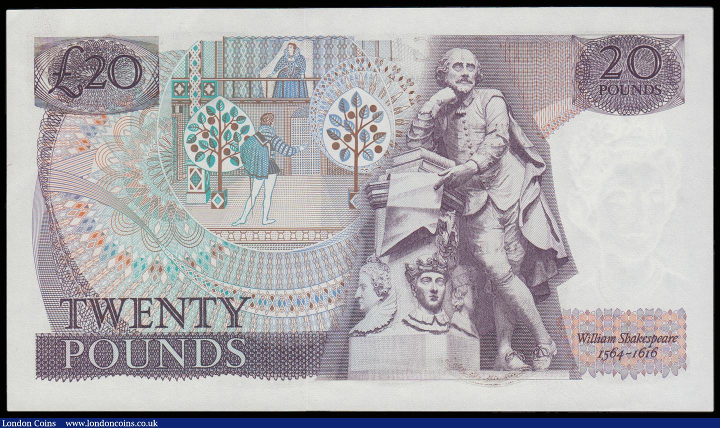 London Coins : A192 : Lot 89 : Twenty Pounds Somerset B350 issued 1981 first series E21 750799, Shakespeare on reverse, AU-UNC