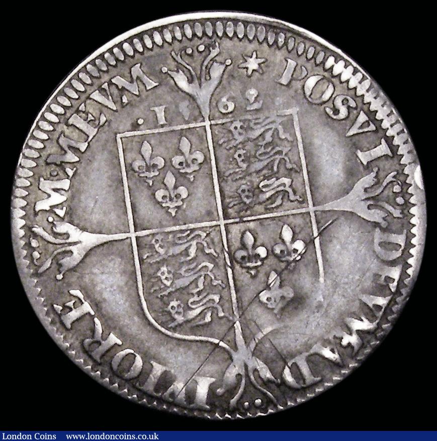London Coins : A192 : Lot 893 : Threepence Elizabeth I 1562 Milled Issue, Broad bust with very small rose S.2604 mintmark Star, Good...