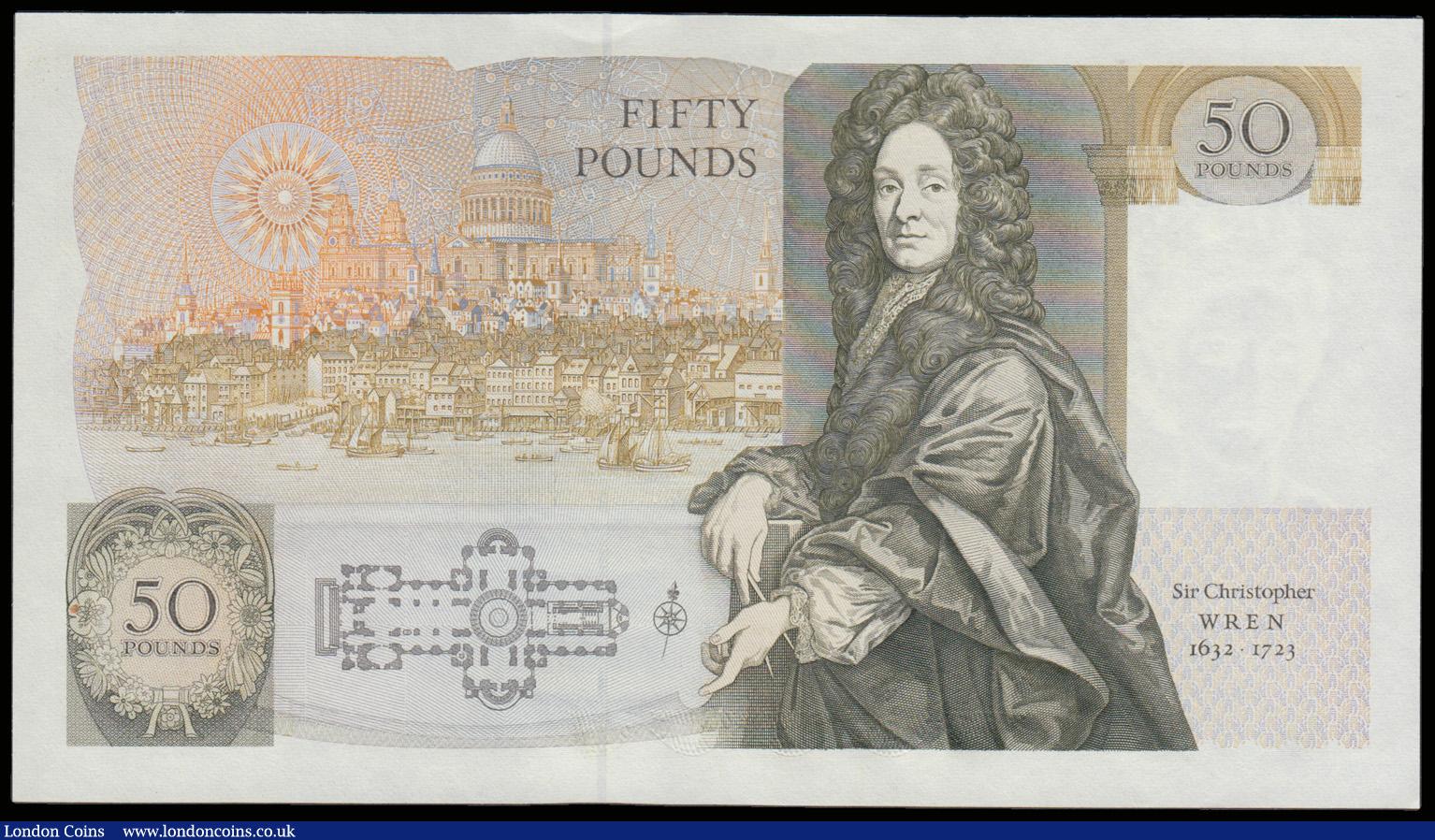 London Coins : A192 : Lot 93 : Fifty Pounds Gill, 1988, B356, Sir Christopher Wren reverse, C03 172424 Unc