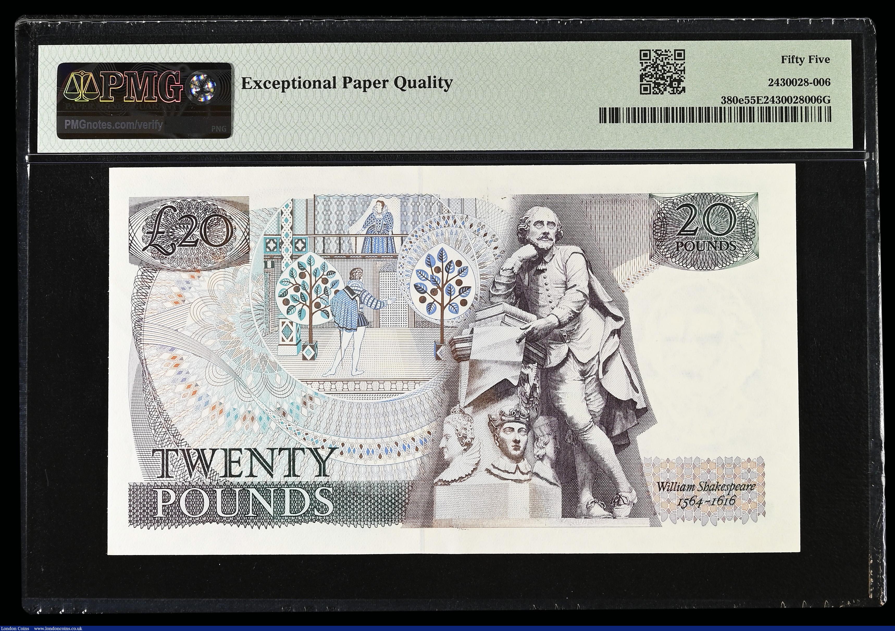London Coins : A192 : Lot 95 : Twenty Pounds Gill B355 issued 1988 (2 consecutives) both About Uncirculated PMG 55 EPQ