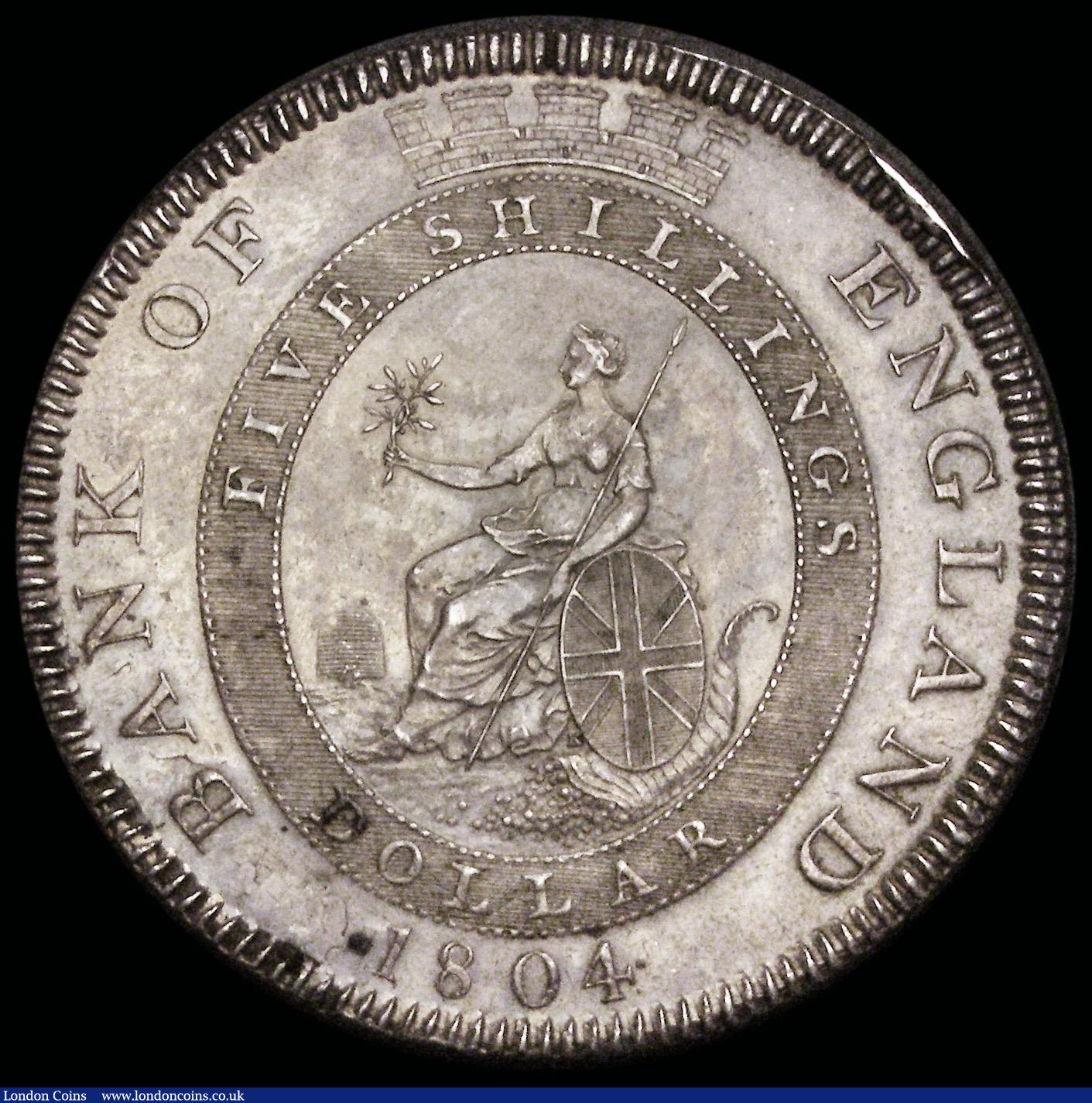 London Coins : A192 : Lot 970 : Dollar Bank of England 1804 ESC 144, Bull 1925 Unc with an even tone and the odd few flecks of black...