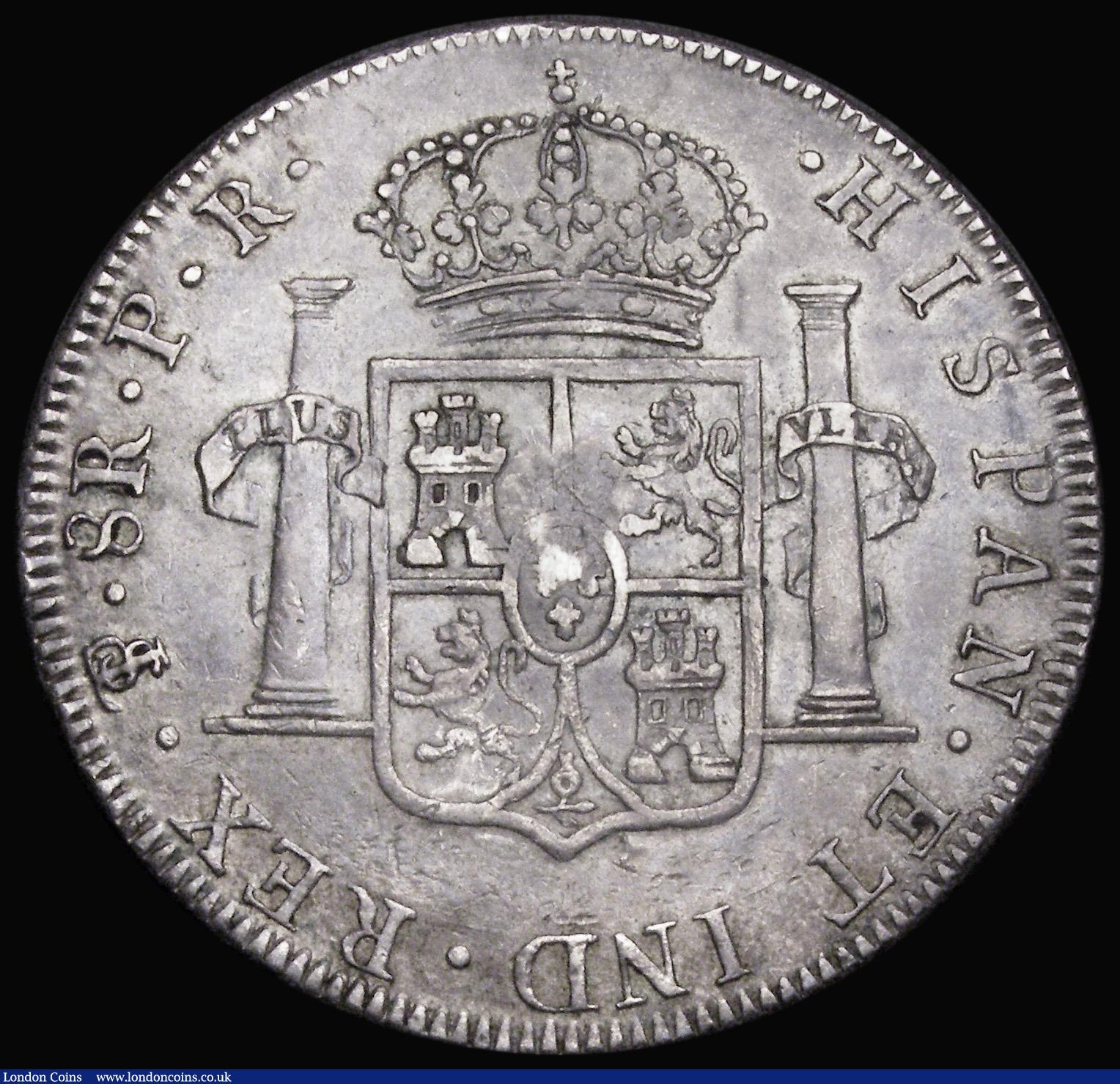London Coins : A192 : Lot 973 : Dollar George III Oval Countermark on 1794 Bolivia 8 Reales Potosi ESC 131 VF with a pleasant old to...