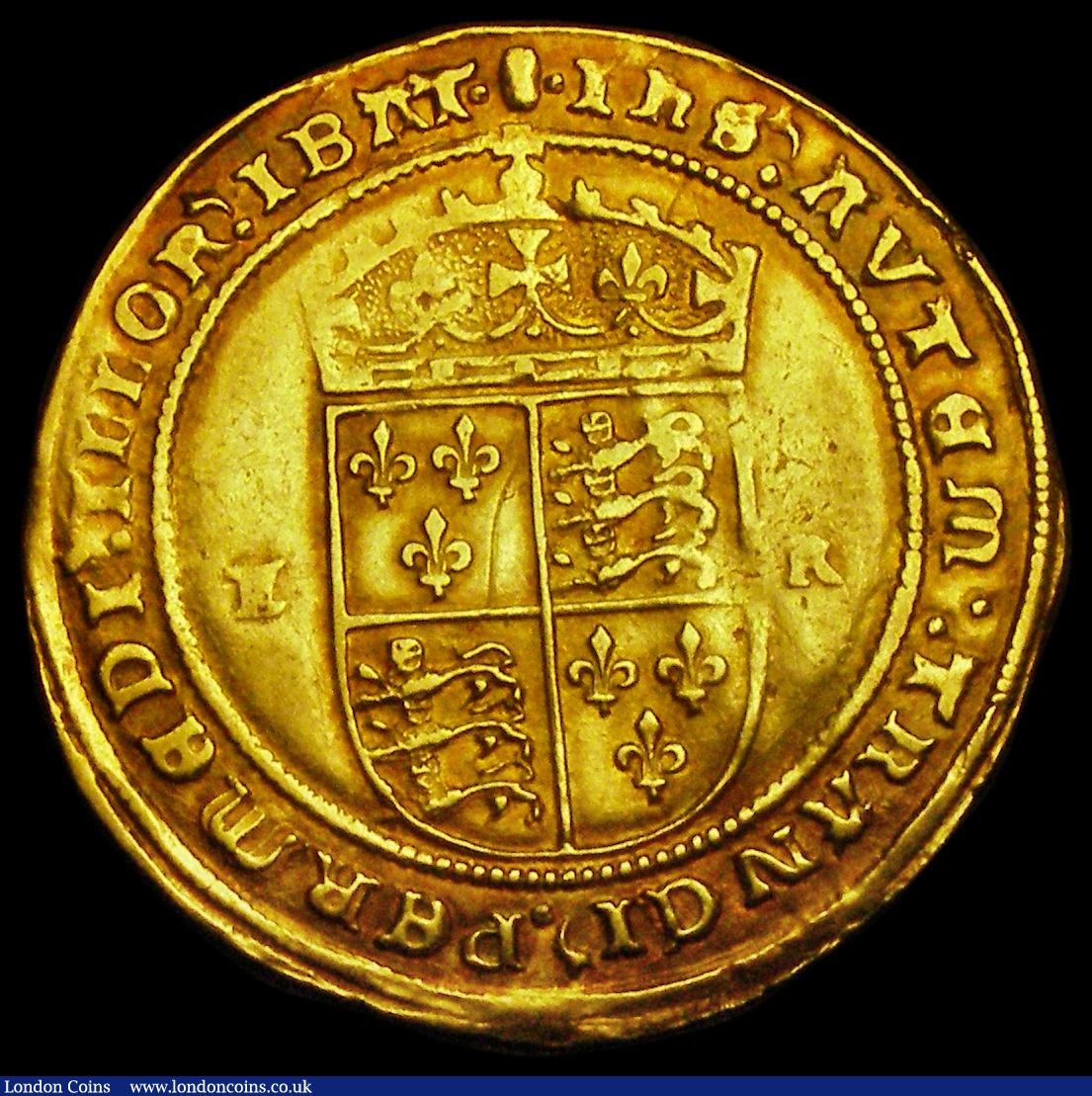 London Coins : A193 : Lot 1010 : Half Sovereign Edward VI Third Period S.2451 mintmark Tun, struck in 22 carat Crown gold, VF with a ...
