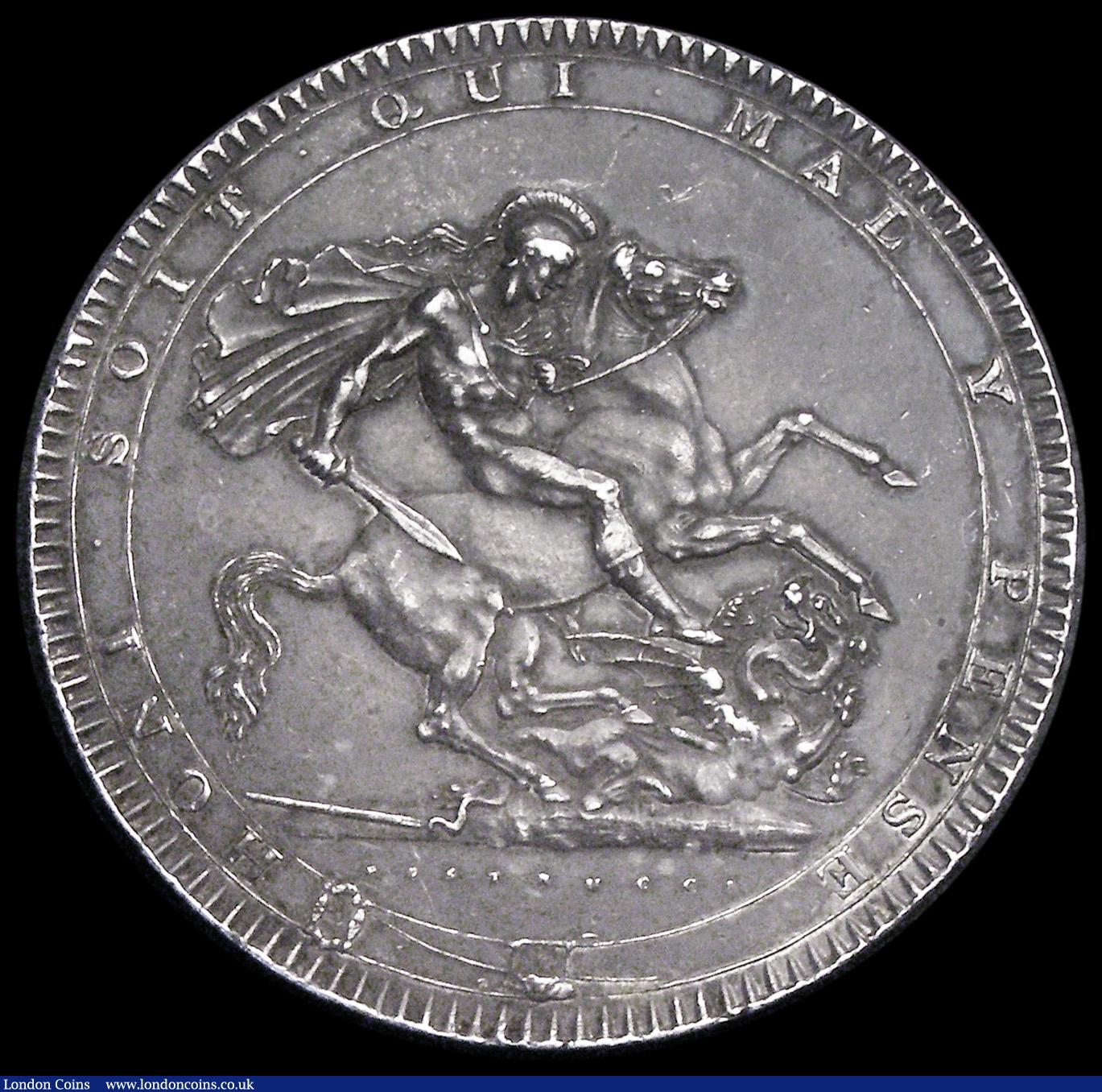 London Coins : A193 : Lot 1106 : Crown 1819 LIX ESC 215 , Bull 2010 EF with a deep grey tone and sone contact marks obverse