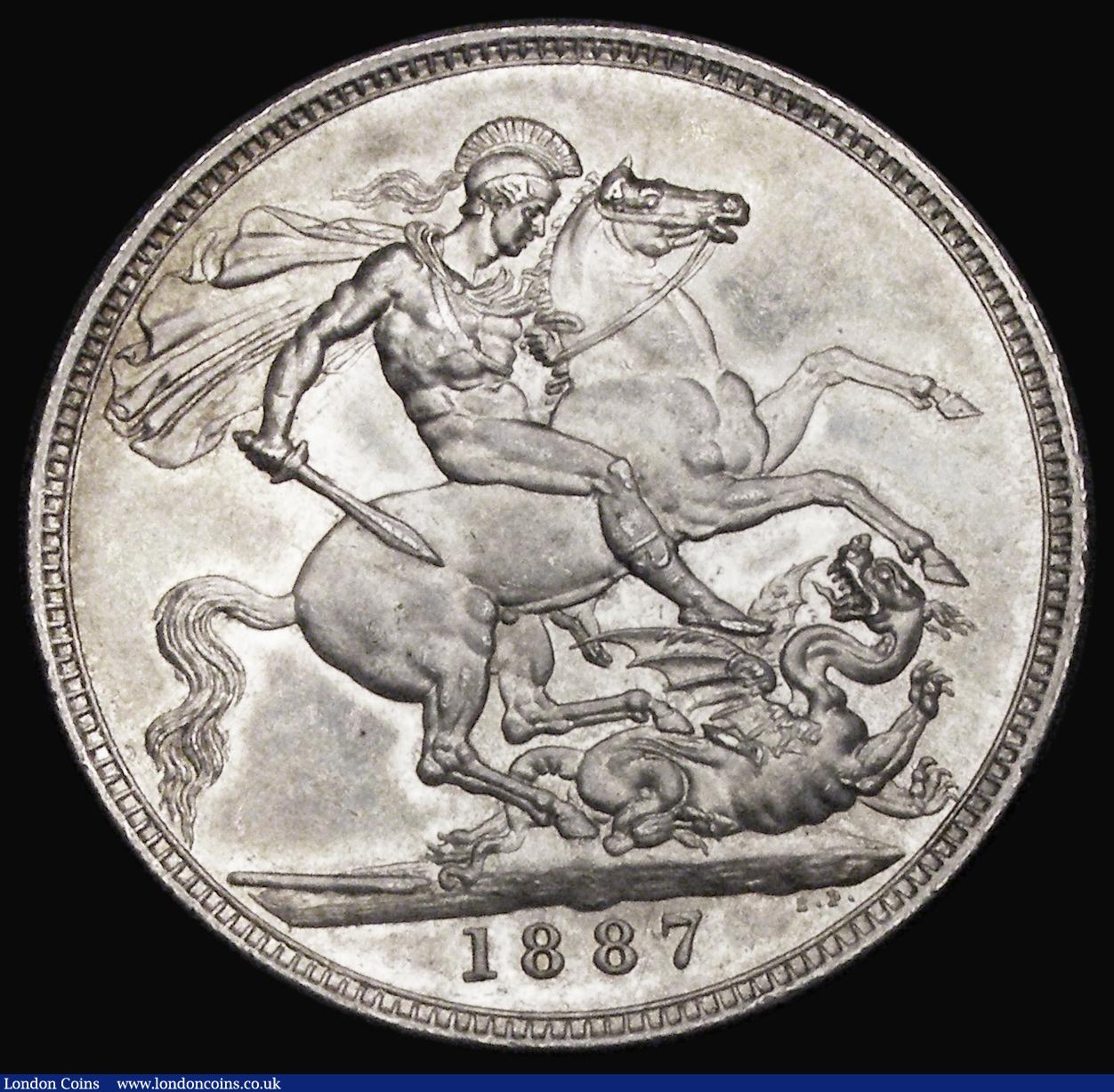 London Coins : A193 : Lot 1140 : Crown 1887 ESC 296, Bull 2585 UNC or near so with a pleasant even tone
