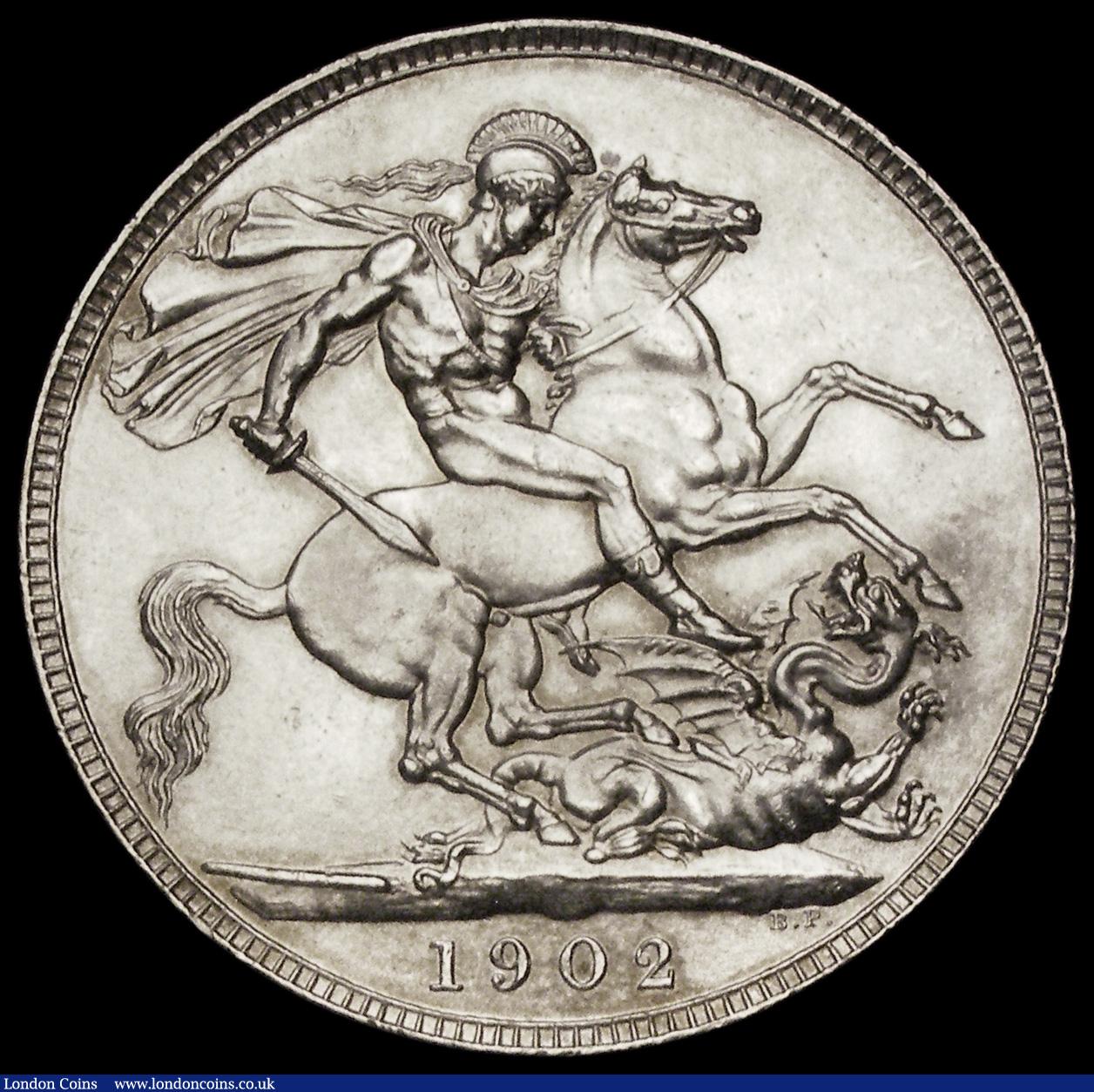 London Coins : A193 : Lot 1158 : Crown 1902 Currency Issue ESC 361, Bull 3560 Unc or near so