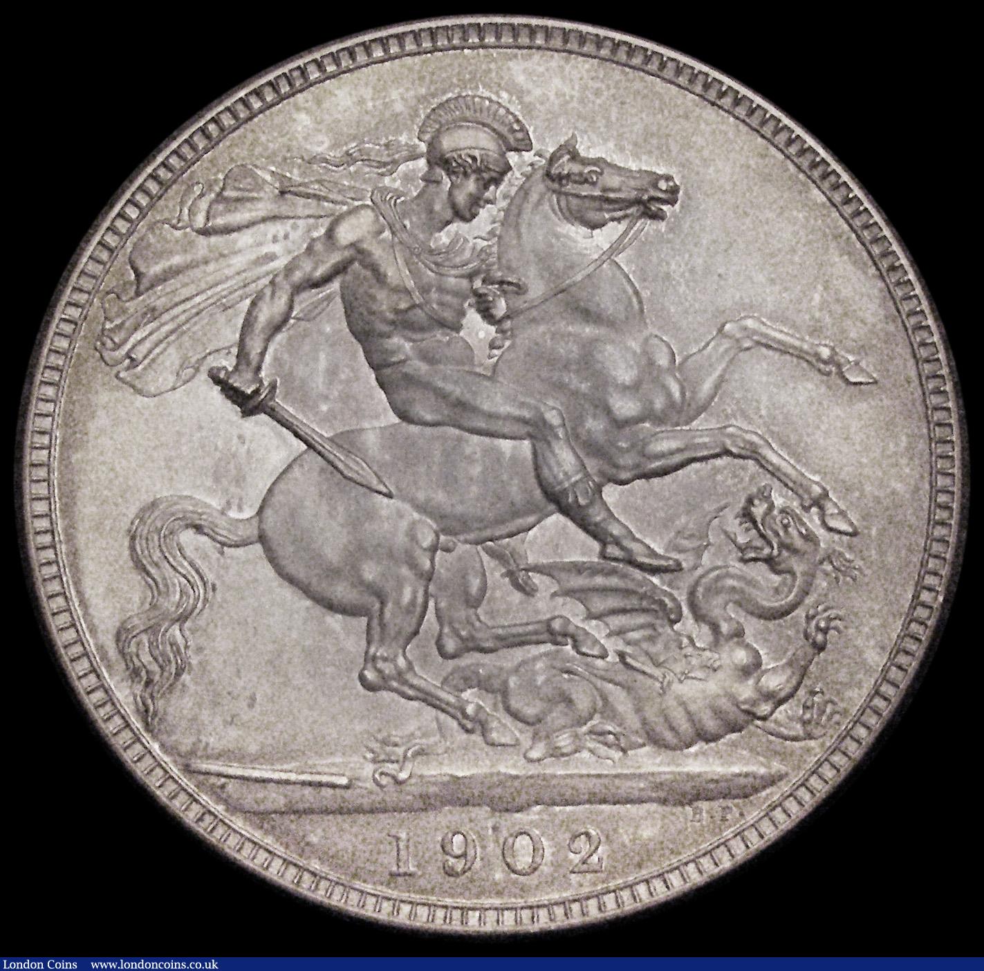 London Coins : A193 : Lot 1160 : Crown 1902 Matt Proof ESC 362, Bull 3562, FDC with a deep tone