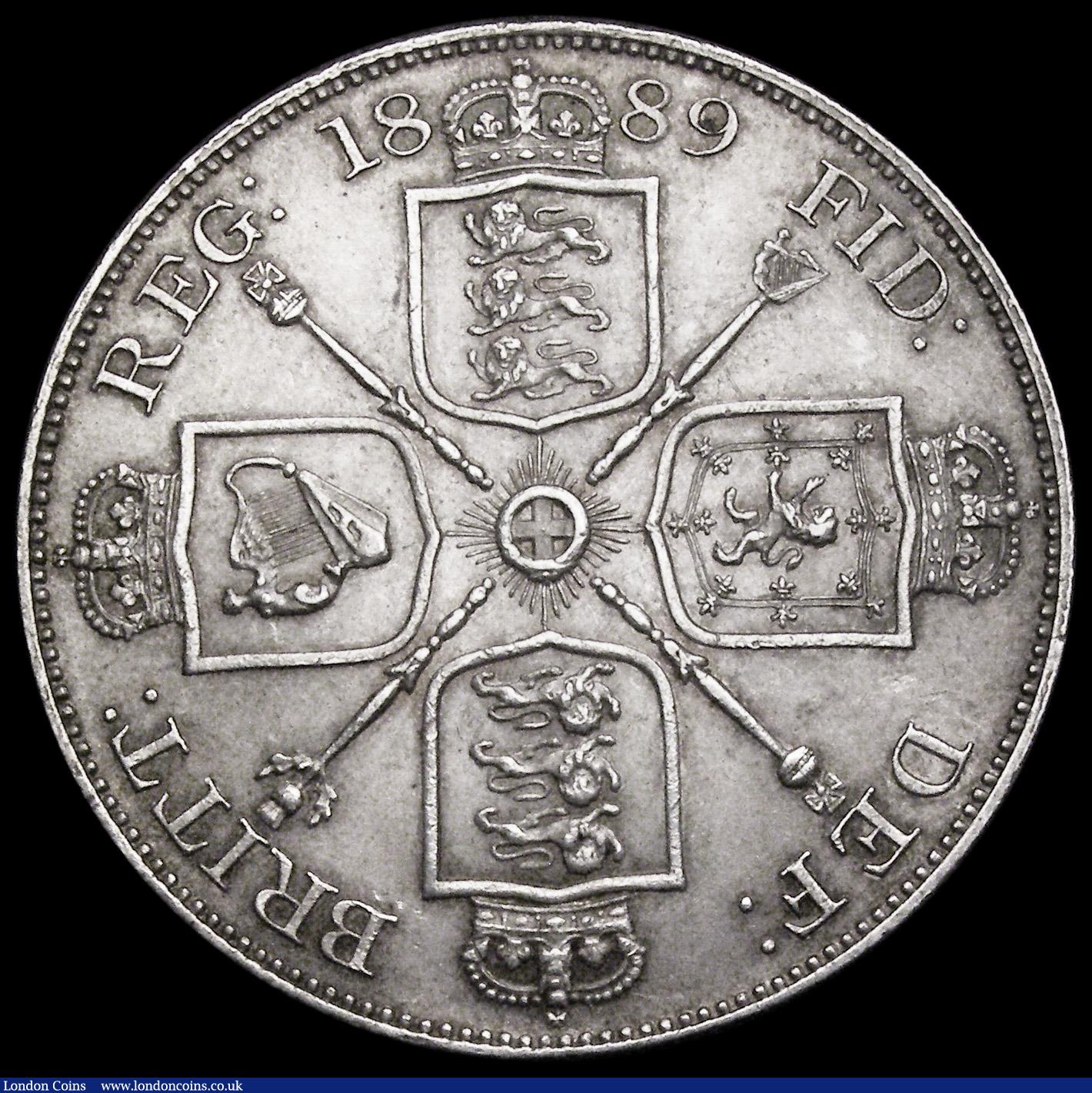 London Coins : A193 : Lot 1207 : Double Florin 1889 ESC 398, Bull 2701, AU with a pleasant even tone